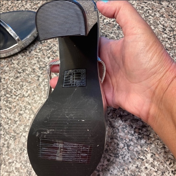 Sexy Silver Metallic Strappy 4 Inch High Heels - Picture 8 of 9